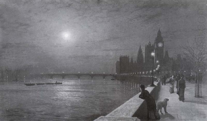 Atkinson Grimshaw Reflections on the Thames Westminster china oil painting image